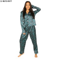 Factory Two Piece Sets Women Nightgrown Clothing Satin Leopard Pajama Set